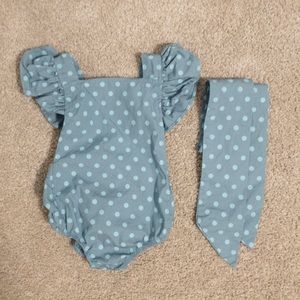 Adorable Polkadot Baby Romper with Bow